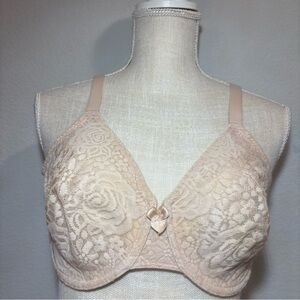 Walcoal Bra 34DD Nude Sand Halo Lace Underwire Racerback J-Hook Wear 2 Ways